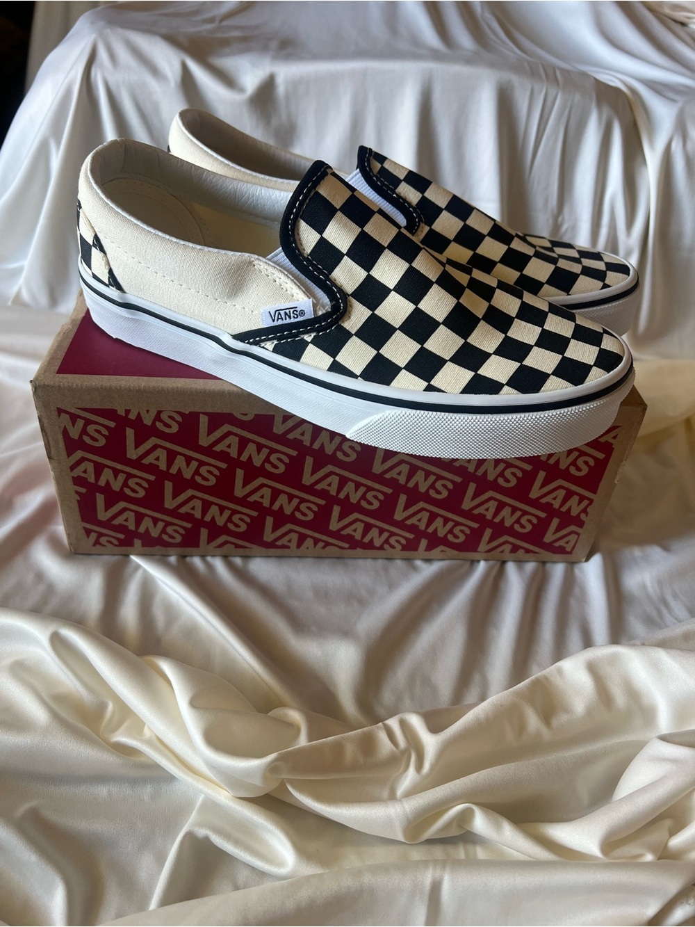 Vans Checkerboard Slip-On Sneakers - Black & White